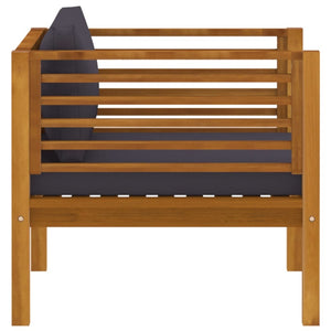 Patio Chair with Dark Gray Cushions Solid Acacia Wood