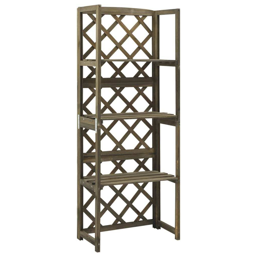 Trellis with Shelves Gray 21.7"x11.8"x55.1" Solid Fir Wood