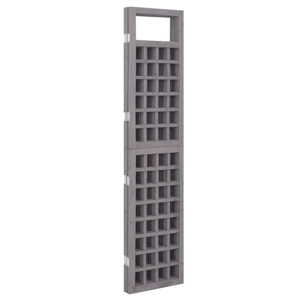 4-Panel Room Divider/Trellis Solid Fir Wood Gray 63.4"x70.9