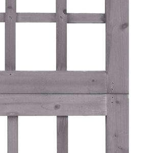 4-Panel Room Divider/Trellis Solid Fir Wood Gray 63.4"x70.9