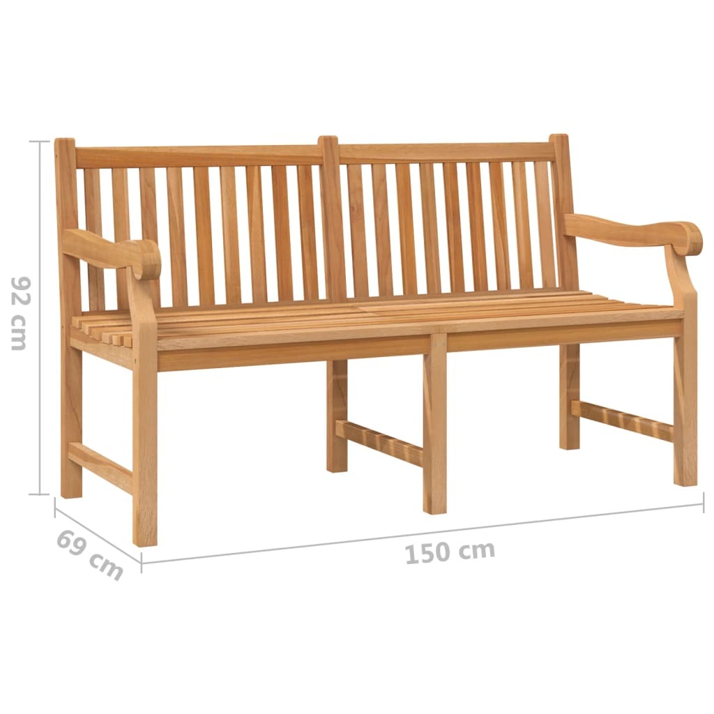 Patio Bench 59.1" Solid Teak Wood