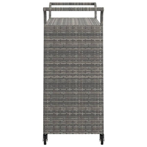 Bar Cart with Drawer Gray 39.4"x17.7"x38.2" Poly Rattan