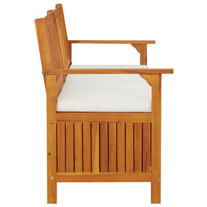 Storage Bench with Cushion 66.9" Solid Wood Acacia