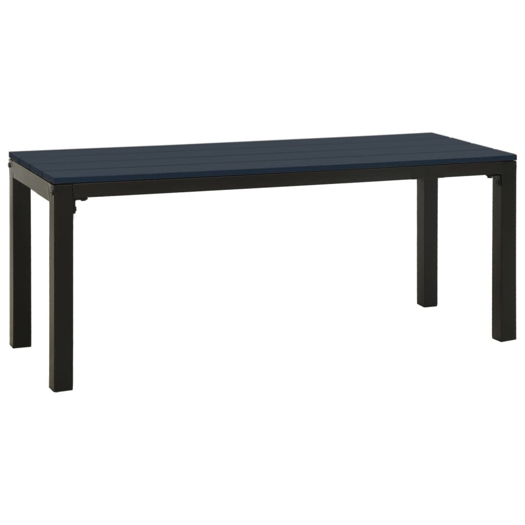Patio Bench 43.3" Steel and WPC Black