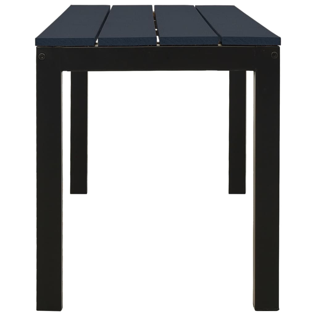 Patio Bench 43.3" Steel and WPC Black