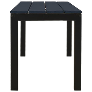 Patio Bench 43.3" Steel and WPC Black