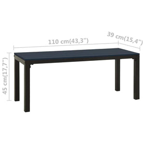 Patio Bench 43.3" Steel and WPC Black