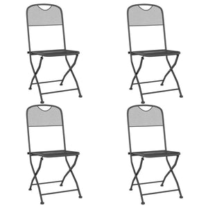 Folding Patio Chairs 4 pcs Expanded Metal Mesh Anthracite