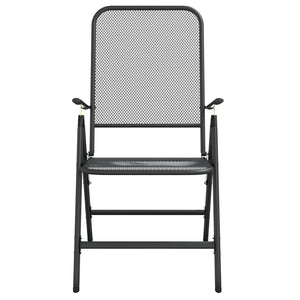Folding Patio Chairs 4 pcs Expanded Metal Mesh Anthracite