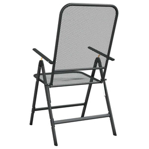 Folding Patio Chairs 4 pcs Expanded Metal Mesh Anthracite