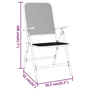 Folding Patio Chairs 4 pcs Expanded Metal Mesh Anthracite