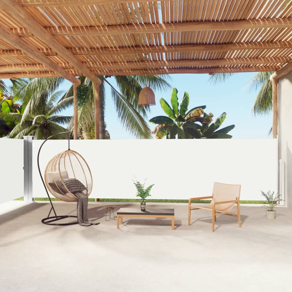 Retractable Side Awning Cream 63"x393.7
