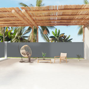 Retractable Side Awning Anthracite 63"x472.4