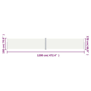 Retractable Side Awning Cream 70.9"x472.4