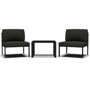 3 Piece Patio Sofa Set with Cushions Aluminum Anthracite