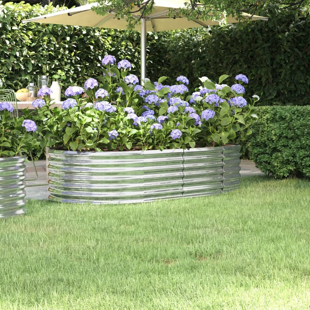 Garden Raised Bed Galvanized Steel 59.8"x31.5"x14.2" Silver