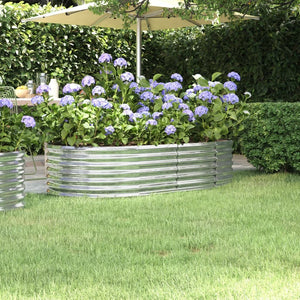 Garden Raised Bed Galvanized Steel 59.8"x31.5"x14.2" Silver