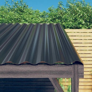 Roof Panels 12 pcs Galvanized Steel Anthracite 39.4"x14.2
