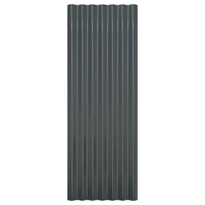 Roof Panels 12 pcs Galvanized Steel Anthracite 39.4"x14.2