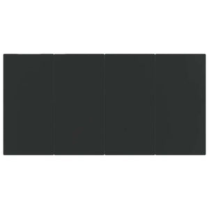 Patio Dining Table Black 63"x31.5"x29.1" Steel and Tempered Glass