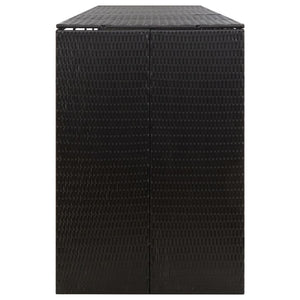 Quadruple Wheelie Bin Shed Black 107.9"x31.5"x46.1" Poly Rattan