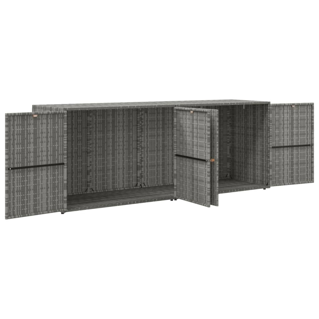Garden Storage Cabinet Gray 78"x21.9"x31.5" Poly Rattan