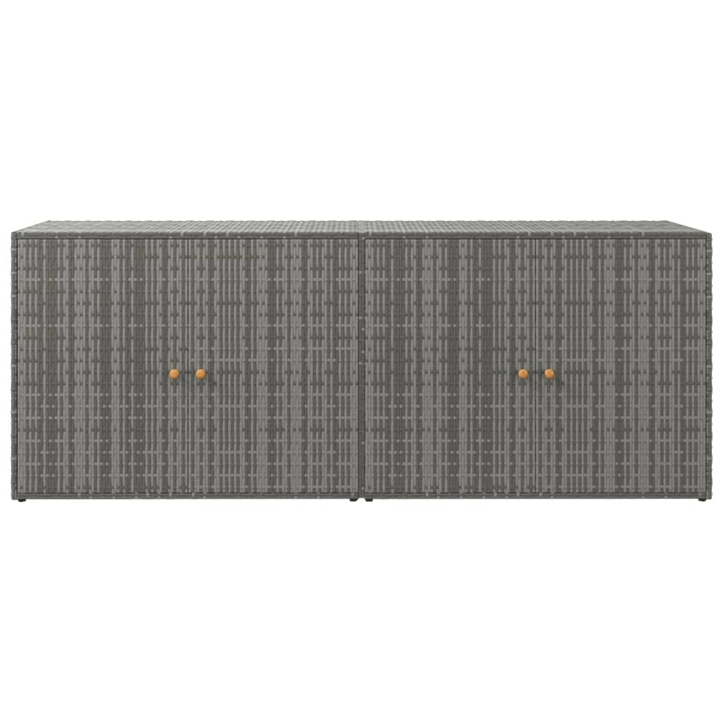 Garden Storage Cabinet Gray 78"x21.9"x31.5" Poly Rattan