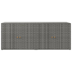 Garden Storage Cabinet Gray 78"x21.9"x31.5" Poly Rattan