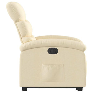 Electric Stand up Recliner Chair Cream Fabric