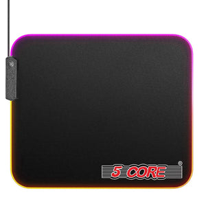 Gaming Mouse Pad RGB 12 Light Modes 2 Zone Desk Mouse Mat w Rubber Base