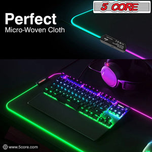 Gaming Mouse Pad RGB 12 Light Modes 2 Zone Desk Mouse Mat w Rubber Base