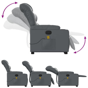 Stand up Massage Recliner Chair Gray Faux Leather