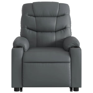 Stand up Massage Recliner Chair Gray Faux Leather
