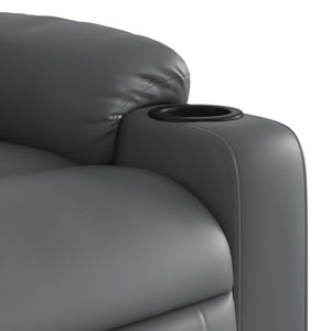 Stand up Massage Recliner Chair Gray Faux Leather