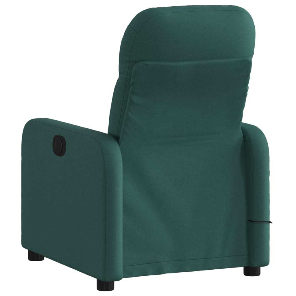 Massage Recliner Chair Dark Green Fabric