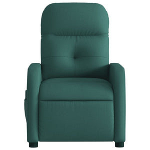 Massage Recliner Chair Dark Green Fabric