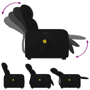 Stand up Massage Recliner Chair Black Fabric