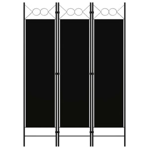 3-Panel Room Divider Black 47.2"x70.9