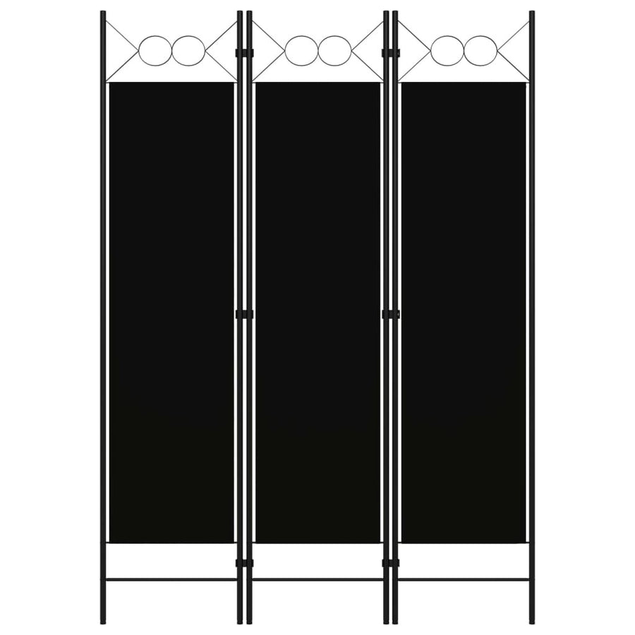 3-Panel Room Divider Black 47.2"x70.9