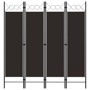 4-Panel Room Divider Brown 63"x70.9