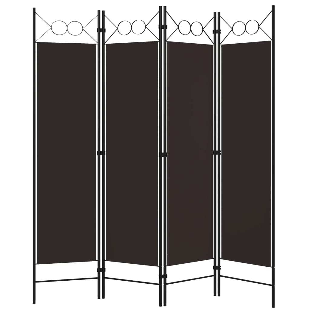 4-Panel Room Divider Brown 63"x70.9
