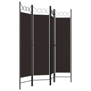 4-Panel Room Divider Brown 63"x70.9