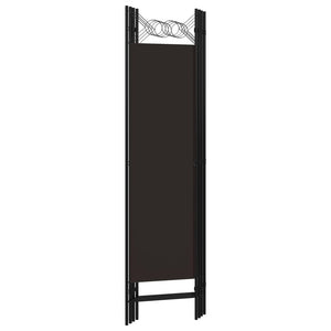 4-Panel Room Divider Brown 63"x70.9
