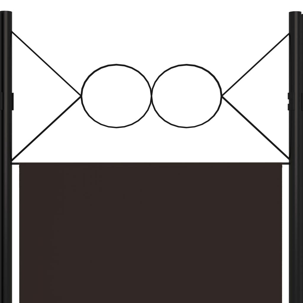 4-Panel Room Divider Brown 63"x70.9