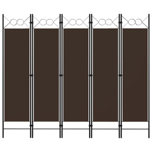 5-Panel Room Divider Brown 78.7"x70.9