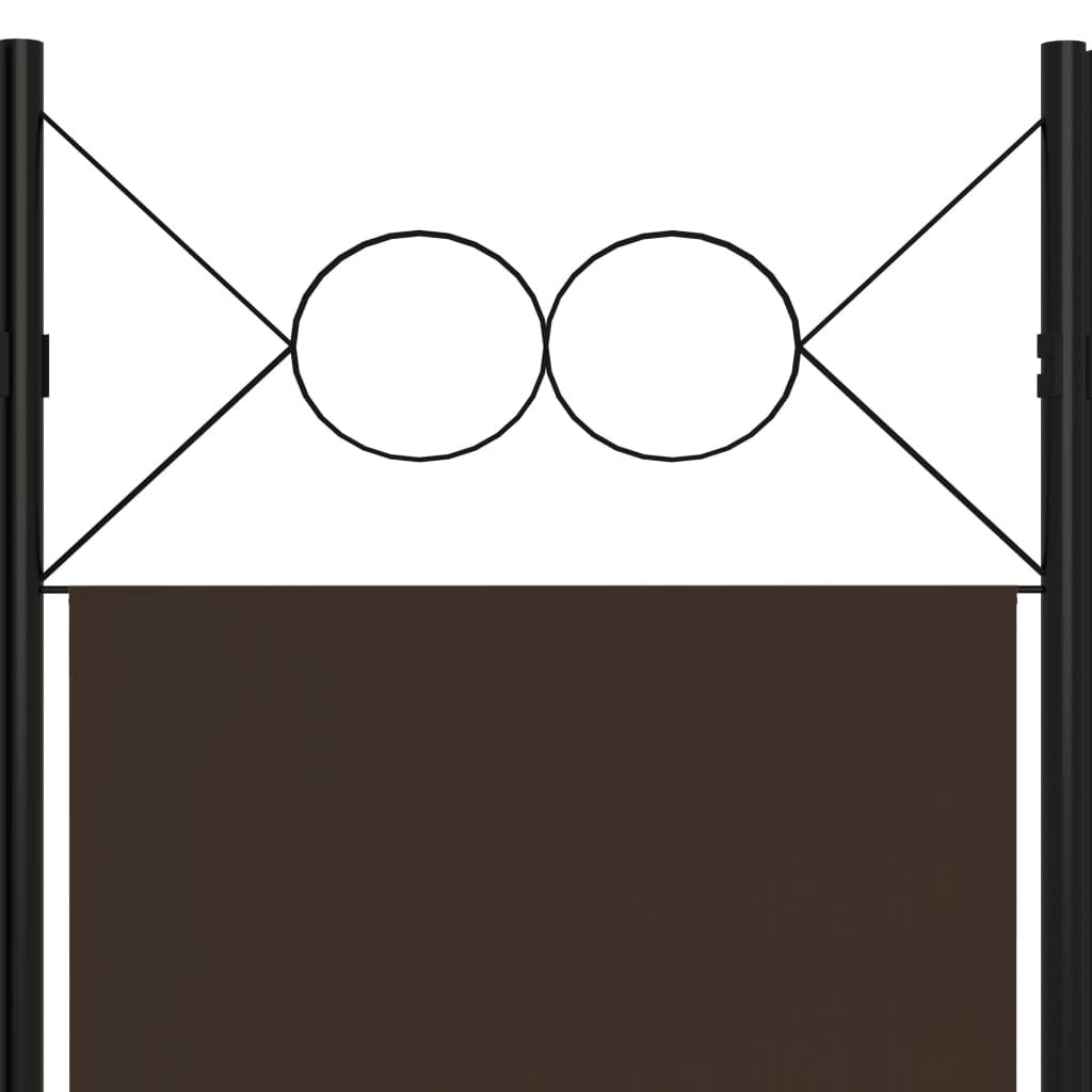 5-Panel Room Divider Brown 78.7"x70.9