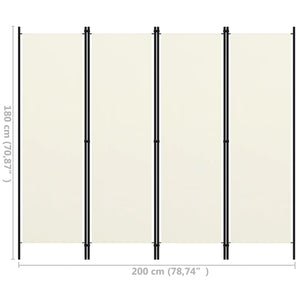 4-Panel Room Divider White 78.7"x70.9