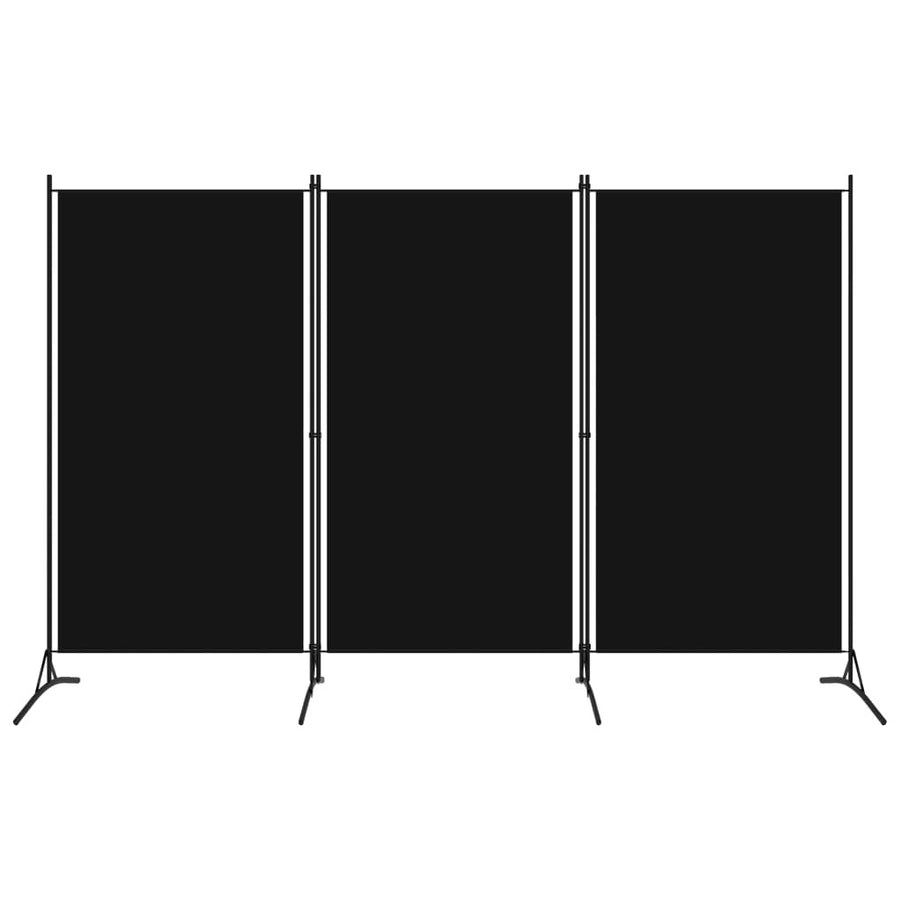 3-Panel Room Divider Black 102.4"x70.9" Fabric