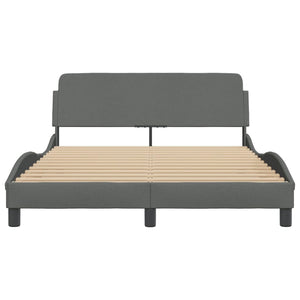 Bed Frame "Dover" Dark Gray 53.9"x74.8" Fabric