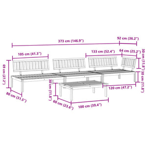4 Piece Patio Pallet Sofa Set Solid Wood Acacia